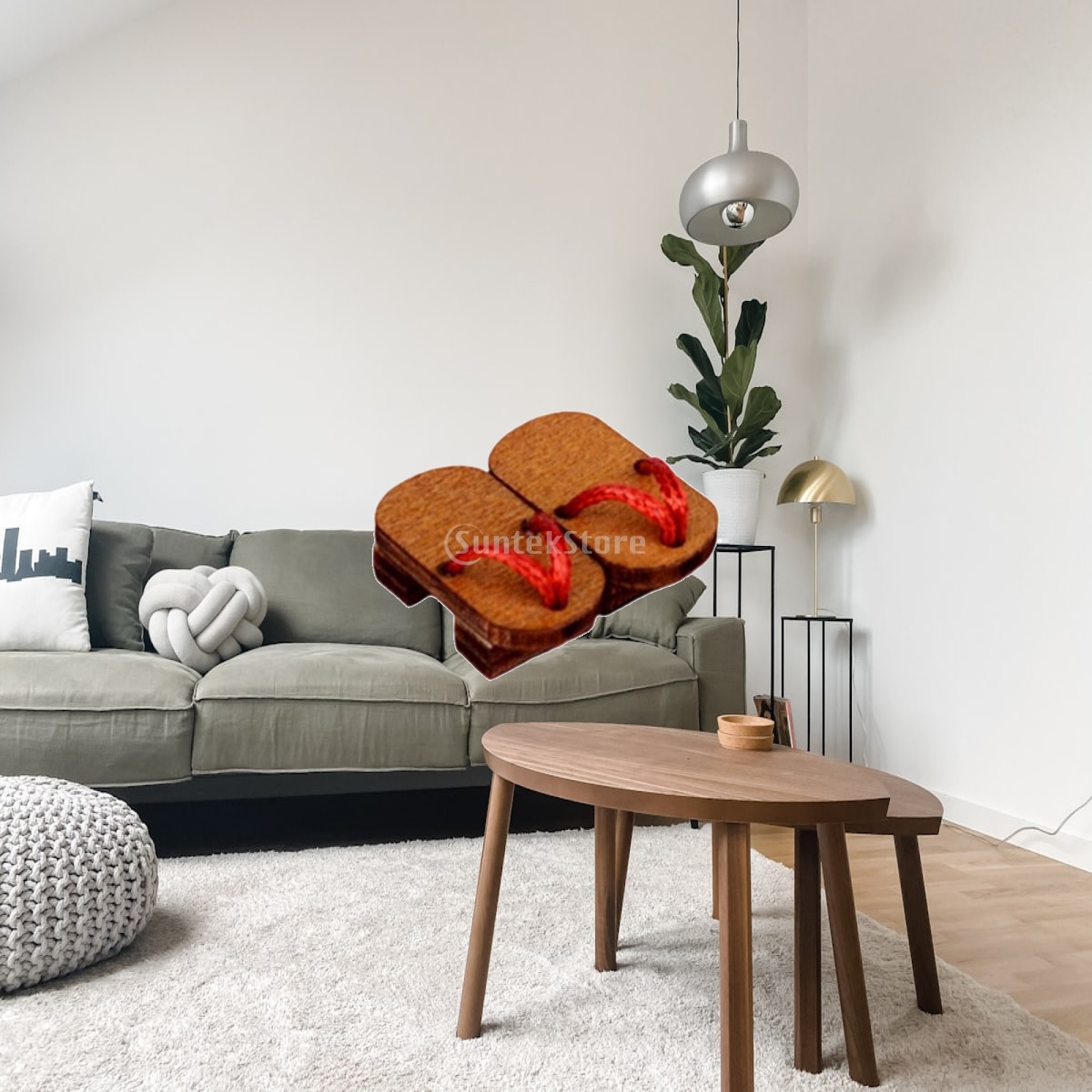 Geta Wooden Sandal - El Yapımı, Minyatür Ahşap Geta Terlikler,