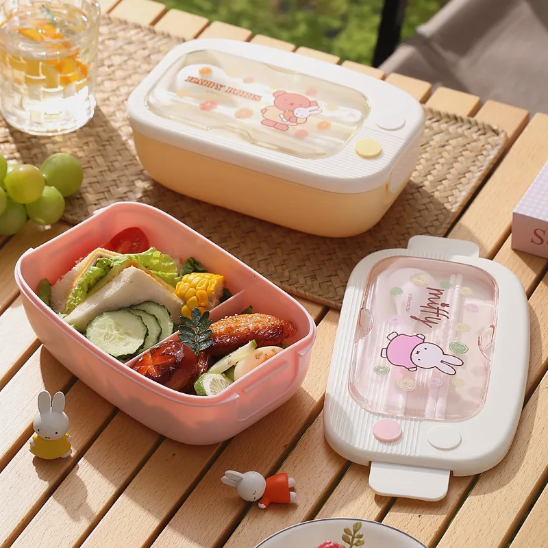 Bento Box - Şirin Miffy Desenli, Tek Katlı, Plastik,