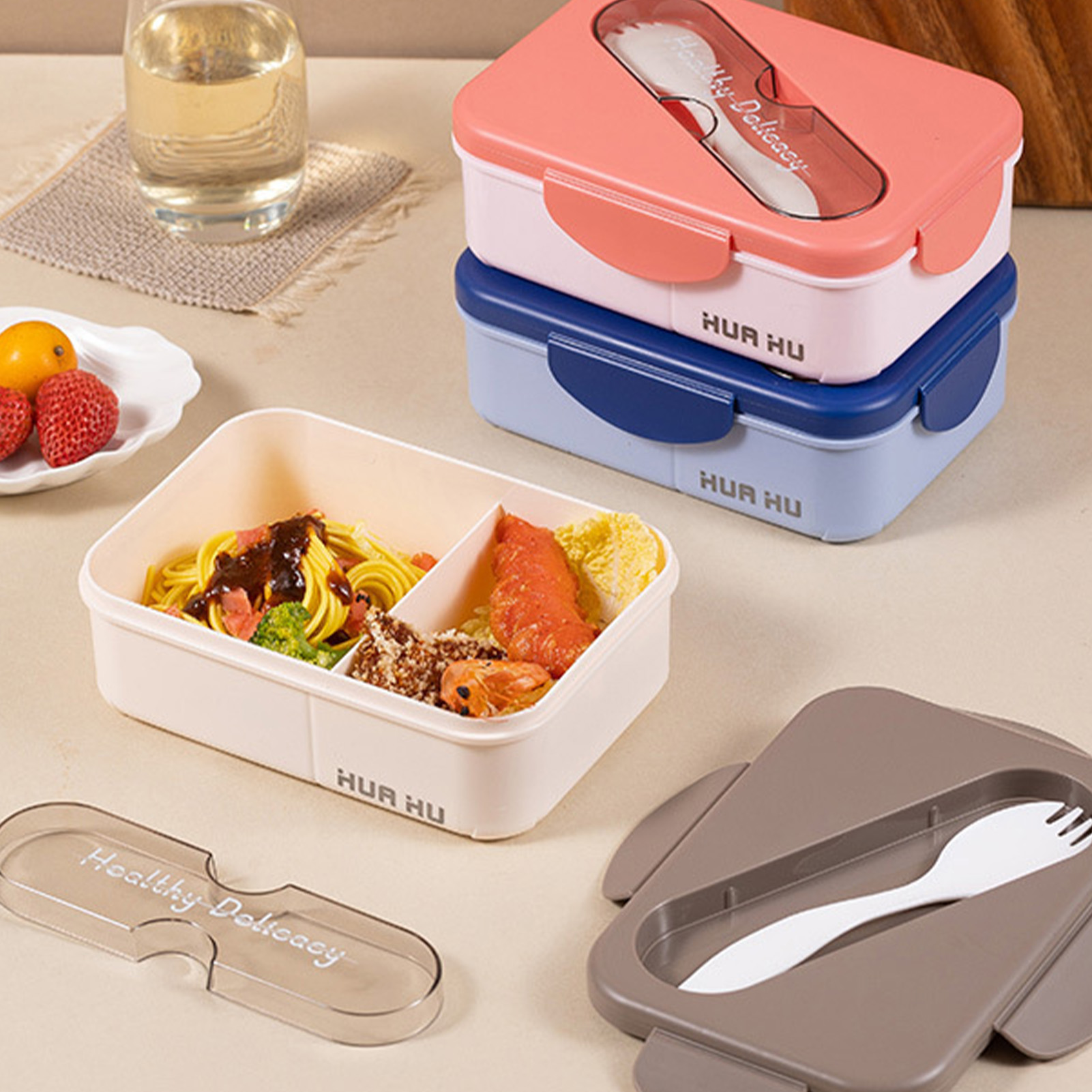 Öğrenci yemek kabı çatal ile p - Bento Box incelemesi ve fiyatı